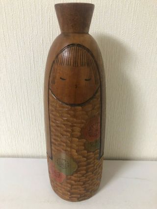Japanese Sosaku Kokeshi Doll By Takanashi Hanpushi 26 Cm 10 1/8 Inches
