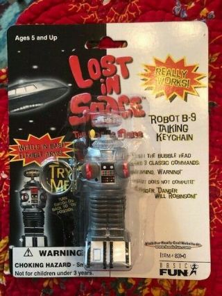 Lost In Space Robot B - 9 Talking Robot Keychain Basic Fun Vintage 1997