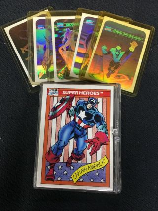 1990 Marvel Universe Complete Card Set And All 5 Hologram Cards