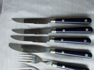 20 Washington Forge Mardi Gras NAVY BLUE Almost 4 Place Set Stainless Flatware 3