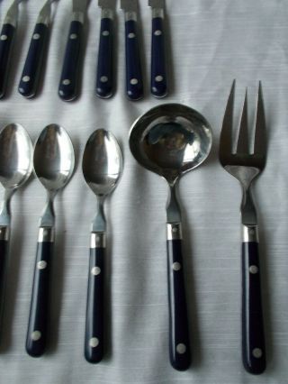 20 Washington Forge Mardi Gras NAVY BLUE Almost 4 Place Set Stainless Flatware 5