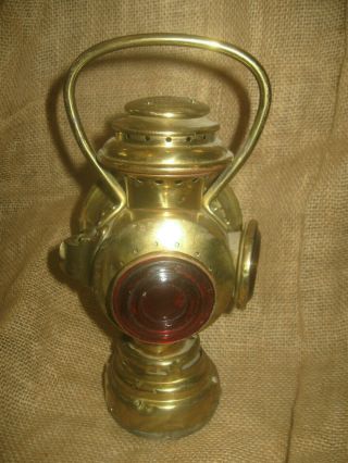 Antique NEVEROUT kerosene SAFETY LAMP light bicycle carriage automobile Rose mfg 4