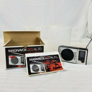 Vintage Magnavox Al - 70 Pocket Am Fm Radio & Instructions