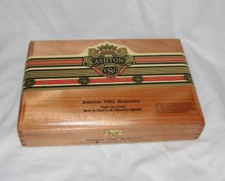 Ashton Vsg Corona Robusto Hinged Tobacco Hand Crafted Wood Cigar Box Stash Box