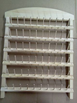 Sewing Thread Rack 60 Spool Holder Unfinished Pine Wood Hand Made In Usa