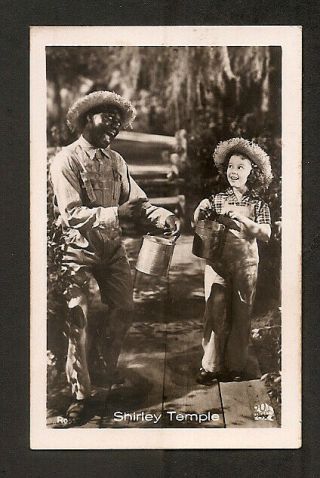 Shirley Temple & Bill Robinson Ross Card Real Photo Vintage 1930s