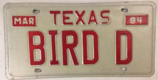 Tx Vanity Bird D Birdie License Plate Thunderbird Golf Ford Car Watching Golfer