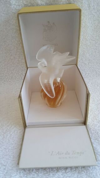 Vintage Lalique 2 Dove Perfume Bottle - L’air Du Temps - Nina Ricci