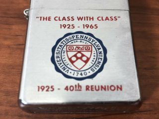 Vintage Barlow 1925 - 1965 University Of Pennsylvania 40th Class Reunion Lighter 4