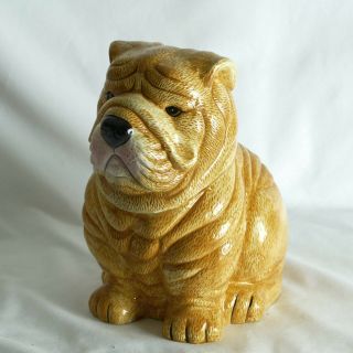 Shar Pei Dog Cookie Jar Chinese Wrinkle Dog