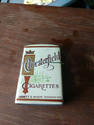 Vintage Art Deco Continental Chesterfield Cigarettes Pocket Lighter unlit 2