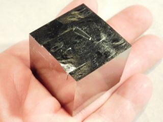 A Larger and 100 Natural PYRITE Crystal CUBE From Spain 195gr e 2