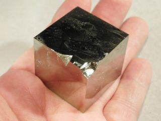 A Larger and 100 Natural PYRITE Crystal CUBE From Spain 195gr e 4