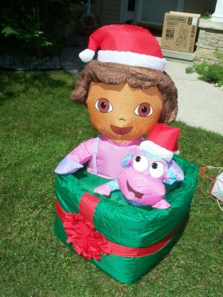 Dora The Explorer In Christmas Present Airblown Inflatable Over 3ft Gemmy