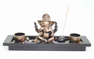 Elephant Ganesha Zen Rocks Incense Burner Candle Holder Office Home Decor.  Gift