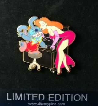 Disney Shopping Jessica & Stitch At Piano Who Framed Roger Rabbit Le Pin Dlr Wdw
