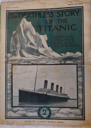 The Deathless Story Of The Titanic 1st Edition Brochure From The U.  K.