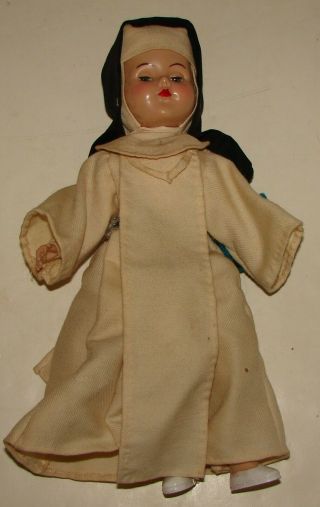 Vintage Nun Doll With White Habit 12” Tall