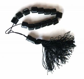 Greek Komboloi Worry Beads Classic Black Beads