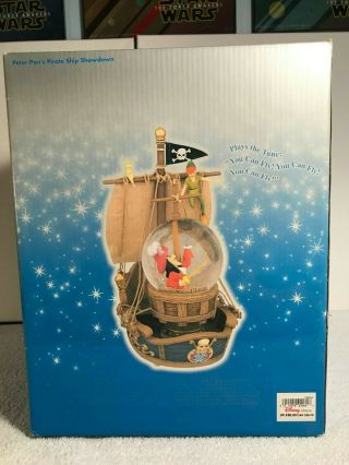 Peter Pan Capt.  Hook Pirate Ship Musical Lighted Snow Globe Disney " You Can Fly "