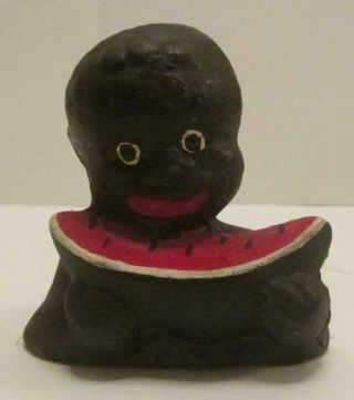 Cast Iron Black Americana Boy Eating Watermelon
