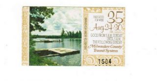 Milwaukee Railway Transit Ticket Pass August 24 - 30 1980 Weekly Permit