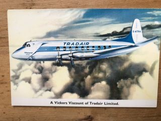 Tradair Vickers Viscount Company Postcard