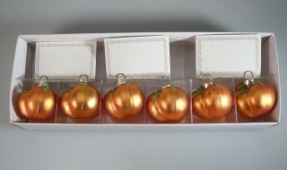 Mini Pumpkin Glass Thanksgiving Ornament Place Card Holders 53882