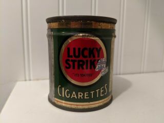 Lucky Strike Cigarette Tobacco Tin Antique Advertising Keywind Can