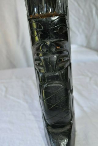 West Coast Indian Wood Carving First Nation Art Totem Pole Musqueam MCM 7