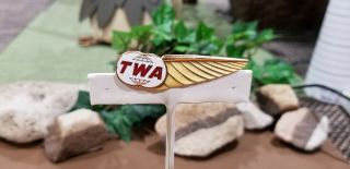 Twa Air Hostess Wing Hat Badge Pin Trans World Airlines Gold