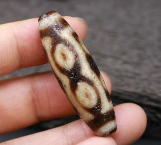 Collectible Energy Tibetan Old Agate 7 Eye Dzi Bead Pendant Amulet 50 14mm