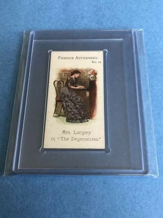 Taddy’s Famous Actresses Mrs Langtry In The Degenerates Cigarette Tobacco Card
