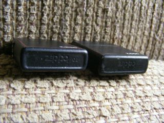 2 Vintage zippo lighters in black matte case 4