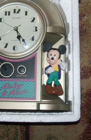 MICKEY MINNIE MOUSE Disney Seiko Musical JukeBox Alarm Clock QXZ504AL 4