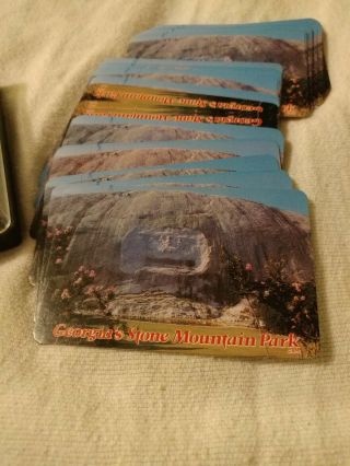 Vintage Georgia Stone Mountain Park Deck Of Playing Cards With Plastic Case