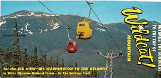 Ski Nh Wildcat Mountian Hampshire Skiing Vintage 1960s Hand Flyer