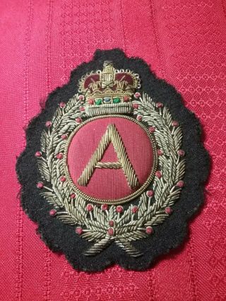 Vintage Great Britain Royal Crown And “a” On Red Circle Bullion Patch