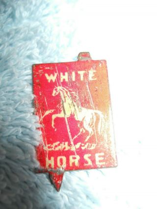 White Horse,  Tin Tobacco Tag Pic Of A White Horse