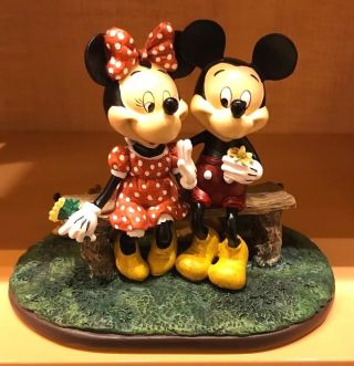Disney Parks Puppy Love Mickey Mouse & Minnie Mouse Figure Figurine -