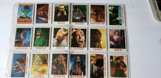 Full Set Of Topps Picture Card Series Fright Flicks 90 Cards And 11 Stickers