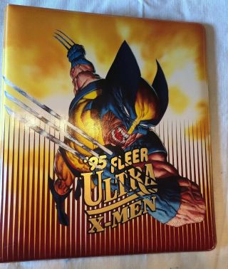 Vintage Marvel X - Men 1995 Fleer Ultra 3 Ring Binder Wolverine,  Bonus Big Cards