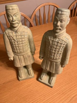 Terra - Cotta Warrior Statues 14” Tall Chinese Clay