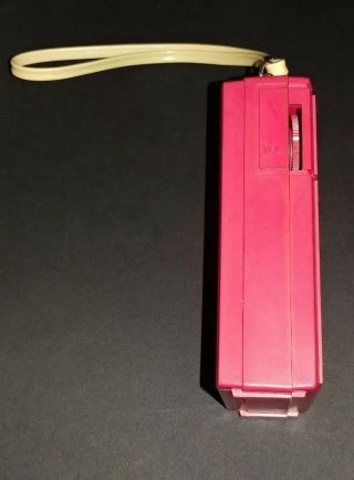 Vintage Realistic Model 12 - 203 Reddish Pink Pocket Transistor AM Radio 3