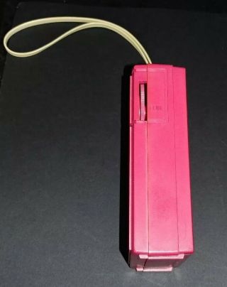 Vintage Realistic Model 12 - 203 Reddish Pink Pocket Transistor AM Radio 4