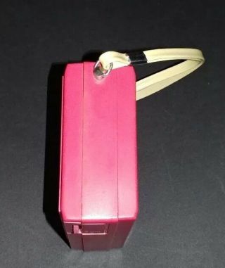 Vintage Realistic Model 12 - 203 Reddish Pink Pocket Transistor AM Radio 5
