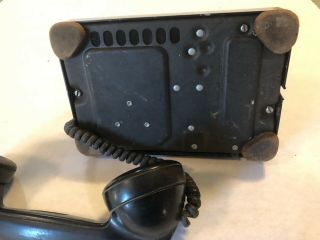 Vintage 1940s WESTERN ELECTRIC Black Rotary Dial Desktop Telephone 4