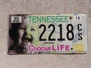 Tennessee Choose Life License Plate 2218