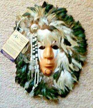 Native American Indian Shaman Mask By R.  W.  Adamson The Eternal W/ Name Plate