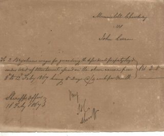 1867 H Crooke Orgl Short Signature Order Pay Rs2.  50 To 2 Watchmen 5 Days’ Salary
